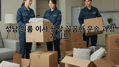 성남 원룸 이사 용달: 꼼꼼한 운송 과정 가이드